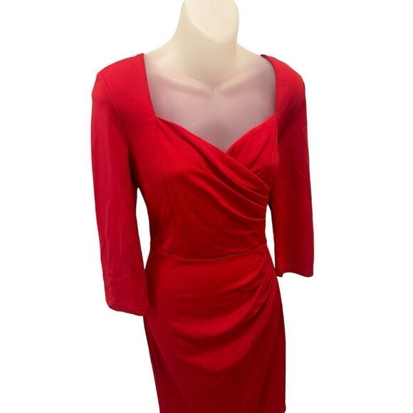 Newdow Classic Collection Red Cocktail Boutique Fitted Dress Large L NWT - Picture 5 of 8